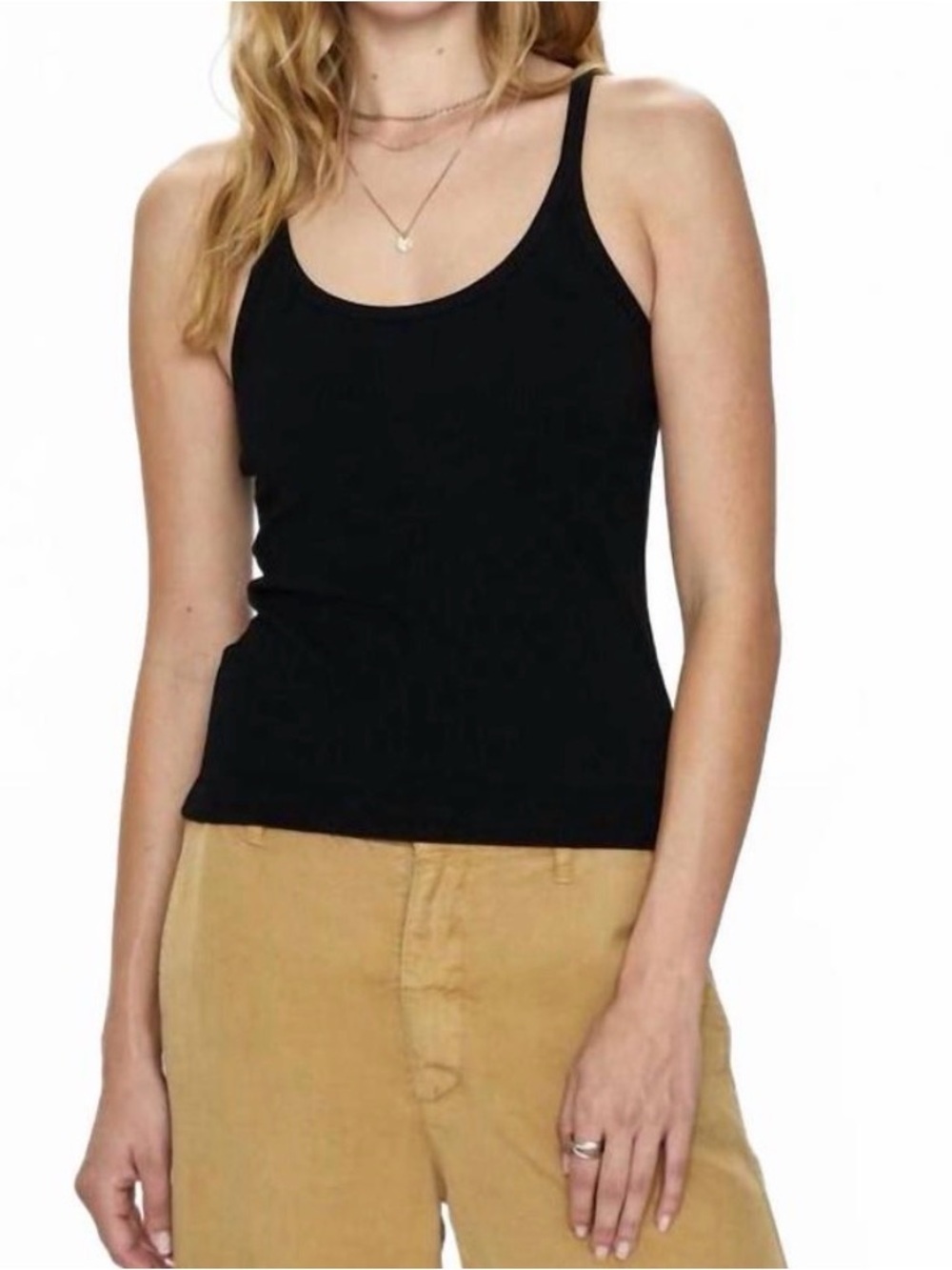 Pistola Women’s Paloma Rib Tank in Noir Black, Size Medium